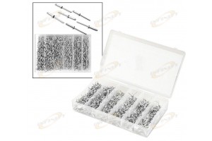 1000pc 1/8 Blind Pop Rivet Assortment for Hand & Air Riveter w/ Storage Case